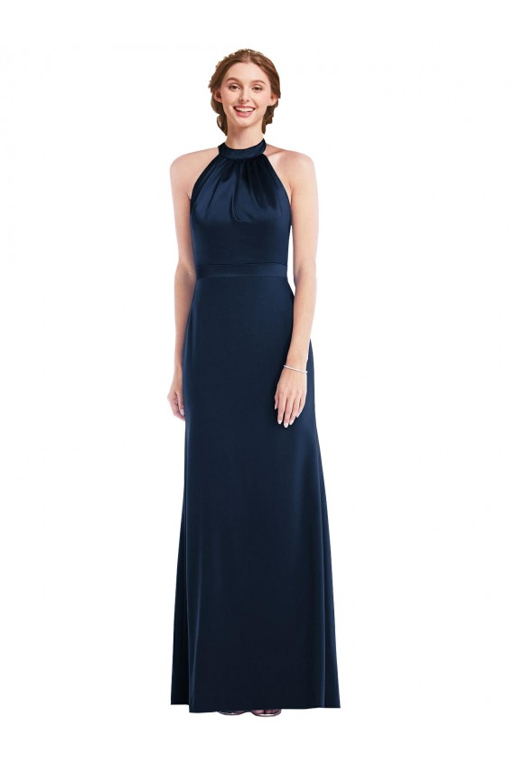 Long Dark Navy Sleeveless Trumpet Open Back Semi Formal Evening Dress / Prom Dress / Bridesmaid Dress Birmingham