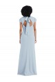 Long Light Sky Blue Cap Sleeves Trumpet Keyhole Back Semi Formal Evening Dress / Bridesmaid Dress Birmingham