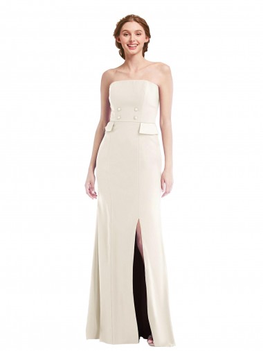 Long Ivory Sleeveless Trumpet Semi Formal Evening Dress / Prom Dress / Bridesmaid Dress Birmingham