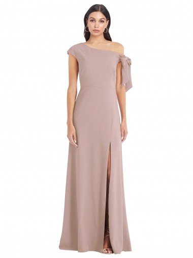Long Dusty Pink Sleeveless A-Line Front Slit Formal Evening Gown / Prom Dress / Bridesmaid Dress Birmingham