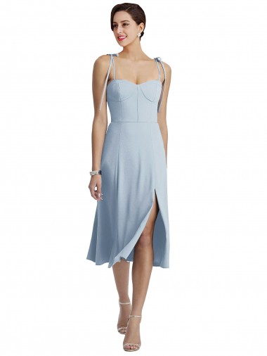 Midi Length Light Sky Blue Sleeveless A-Line Evening Gown / Prom Dress / Bridesmaid Dress Birmingham