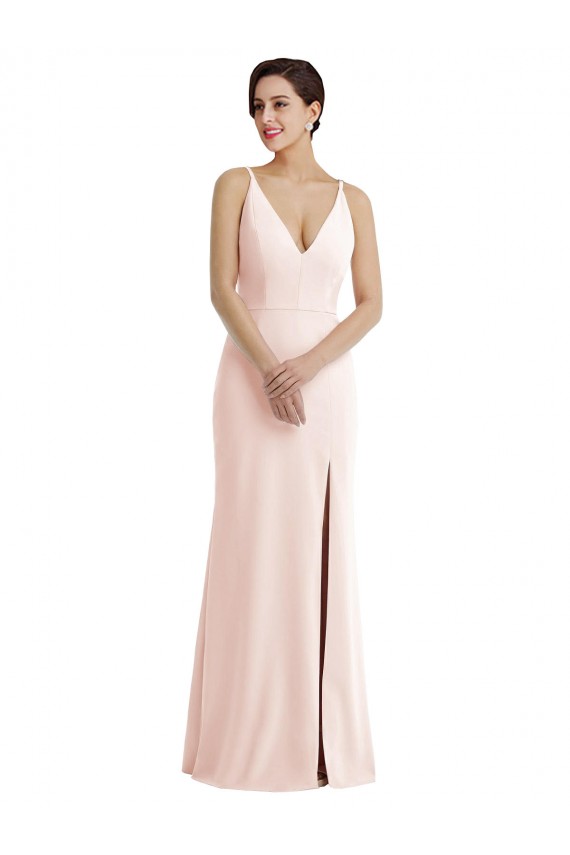 Long Pink Sleeveless Trumpet V-Back Formal Evening Gown / Prom Dress / Bridesmaid Dress Birmingham