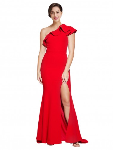 Sweep Train Red Sleeveless Sheath Semi Formal Evening Dress / Prom Dress / Bridesmaid Dress Birmingham