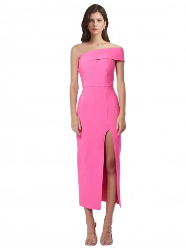 Midi Length Fuchsia Sleeveless Sheath Formal Evening Gown / Prom Dress / Bridesmaid Dress Birmingham