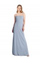 Long Smoke Blue Sleeveless A-Line Open Back Prom Dress / Bridesmaid Dress Birmingham