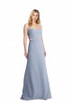 Long Smoke Blue Sleeveless A-Line Open Back Stretch Crepe Prom Dress / Bridesmaid Dress Birmingham