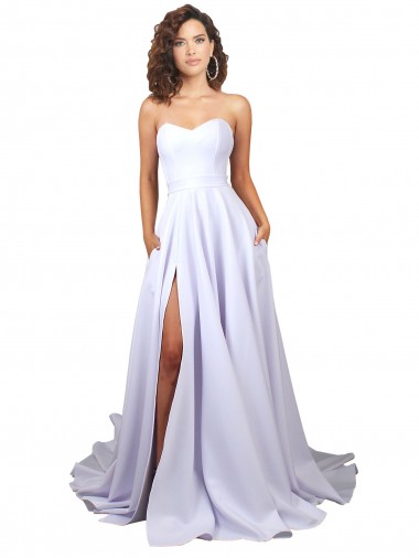 Long White Sleeveless A-Line Stretch Crepe Beach Wedding Dress Birmingham