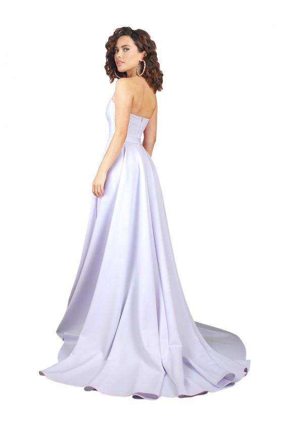 Long White Sleeveless A-Line Stretch Crepe Beach Wedding Dress Birmingham