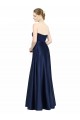 Long Dark Navy Sleeveless A-Line Low Back Black Tie Evening Gown / Bridesmaid Dress Birmingham