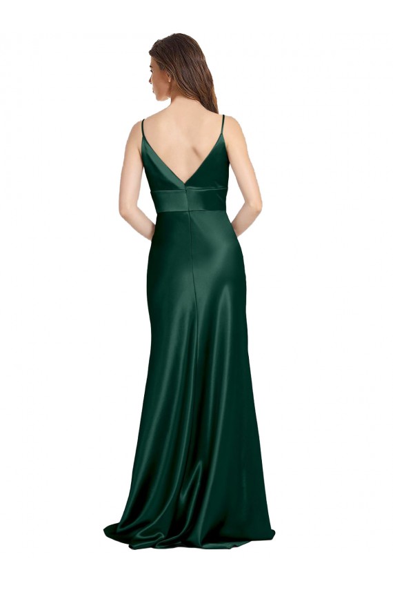 Long Hunter Sleeveless Sheath V-Back Formal Evening Gown / Prom Dress / Bridesmaid Dress Birmingham