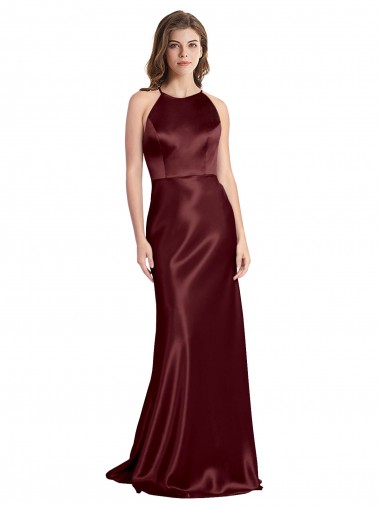 Long Burgundy Gold Sleeveless A-Line Formal Evening Gown / Prom Dress / Bridesmaid Dress Birmingham