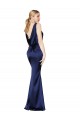 Long Dark Navy Sleeveless Sheath Low Back Formal Evening Gown / Prom Dress / Bridesmaid Dress Birmingham