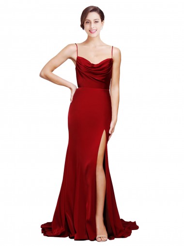 Sweep Train Burgundy Sleeveless Sheath Open Back Black Tie Evening Gown / Prom Dress / Bridesmaid Dress Birmingham