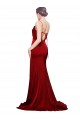 Sweep Train Burgundy Sleeveless Sheath Open Back Black Tie Evening Gown / Prom Dress / Bridesmaid Dress Birmingham