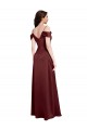 Long Burgundy Gold Sleeveless A-Line Side Slit Formal Dress / Bridesmaid Dress Birmingham