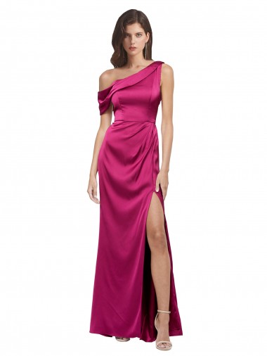 Long Fuchsia Sleeveless A-Line Side Slit Bridesmaid Dress / Evening Dress Birmingham
