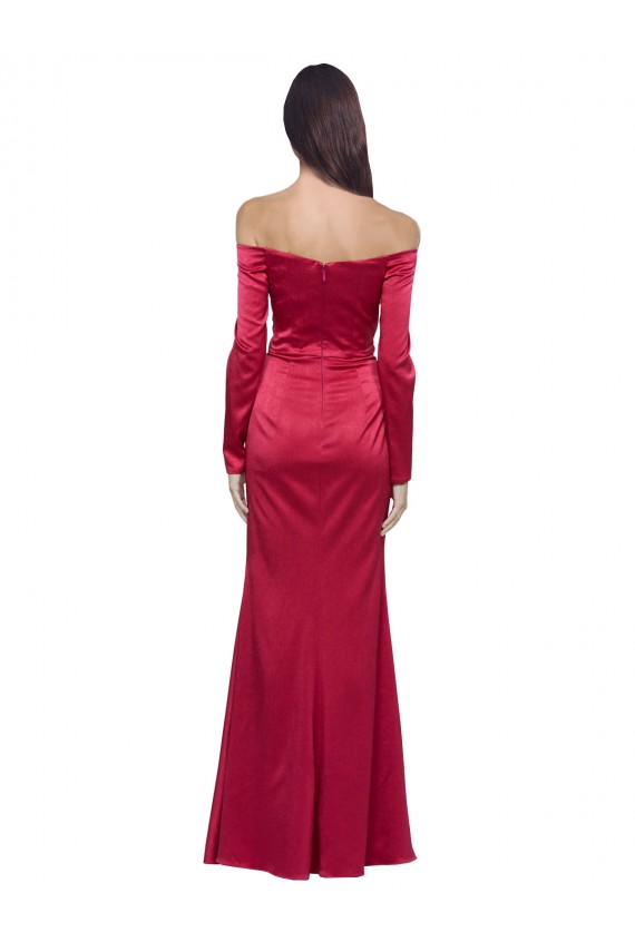 Long Dark Red Long Sleeves Sheath Formal Evening Gown / Prom Dress / Bridesmaid Dress Birmingham