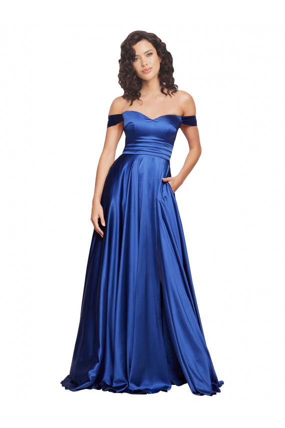 Sweep Train Royal Blue Sleeveless A-Line Formal Evening Gown / Prom Dress / Bridesmaid Dress Birmingham