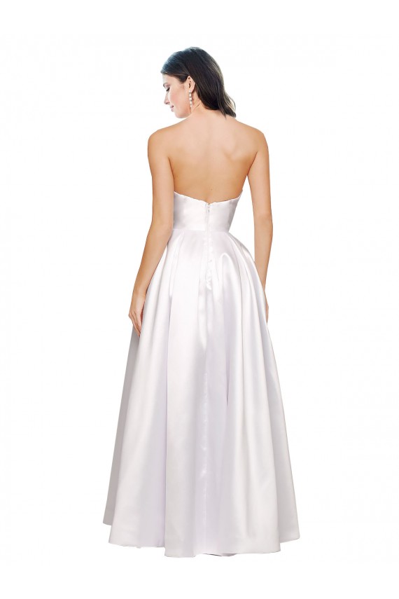 Long White Sleeveless A-Line Low Back Formal Evening Gown / Prom Dress / Bridesmaid Dress Birmingham