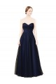 Long Dark Navy Sleeveless A-Line Tulle Bridesmaid Dress / Evening Dress Birmingham