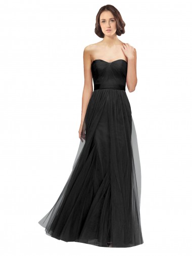 Long Black Sleeveless A-Line Bridesmaid Dress Birmingham