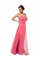 Long Watermelon Sleeveless A-Line V-Back Bridesmaid Dress Birmingham