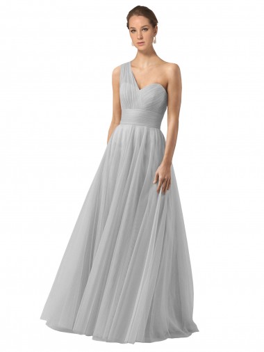 Long Silver Sleeveless A-Line Bridesmaid Gown Birmingham