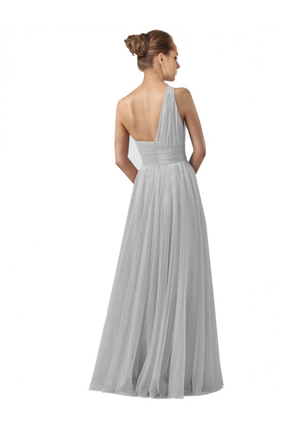 Long Silver Sleeveless A-Line Bridesmaid Gown Birmingham
