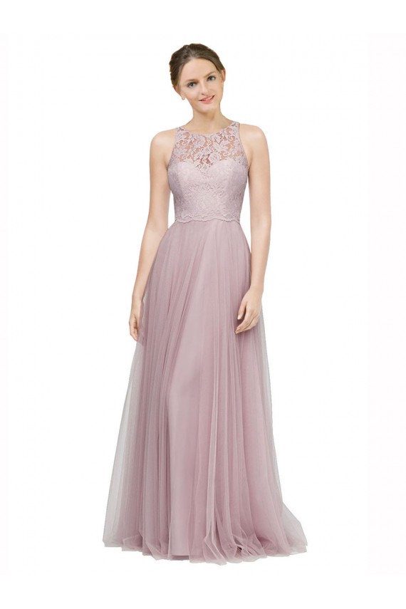 Long Light Lilac Sleeveless A-Line Bridesmaid Dress Birmingham