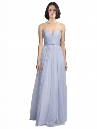 Long Lilac Sleeveless A-Line Tulle Bridesmaid Dress Birmingham