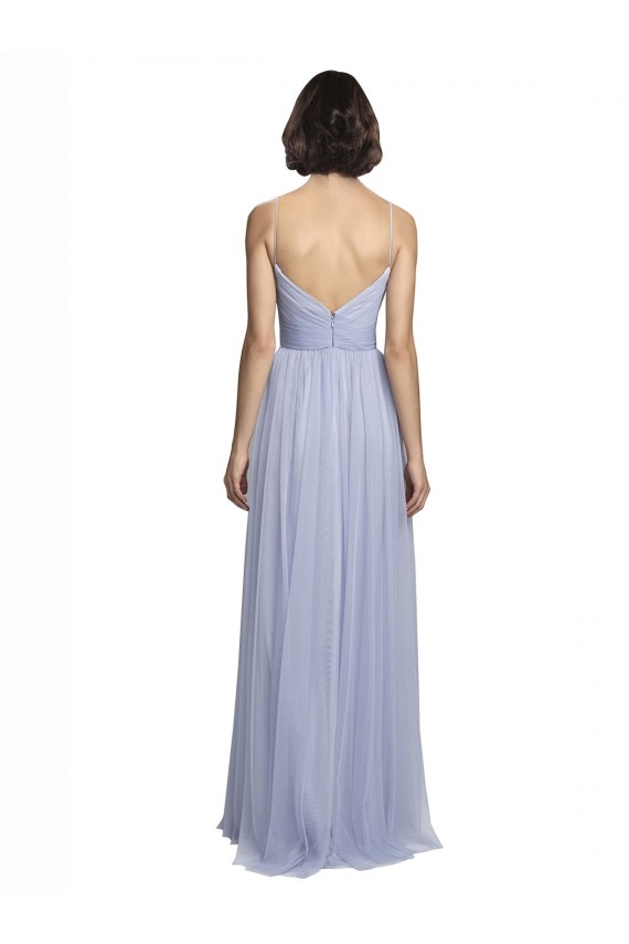 Long Lilac Sleeveless A-Line Tulle Bridesmaid Dress Birmingham