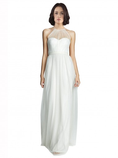 Long White Sleeveless A-Line Bridesmaid Dress Birmingham