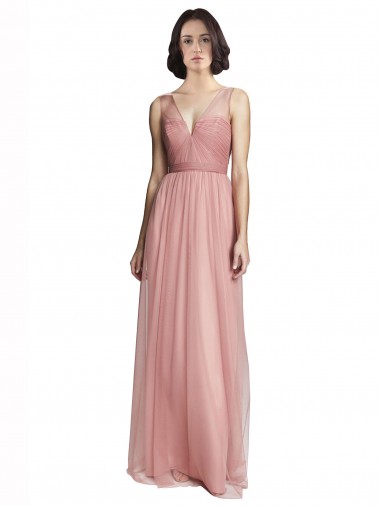 Long Rose Pink Sleeveless A-Line Bridesmaid Dress Birmingham