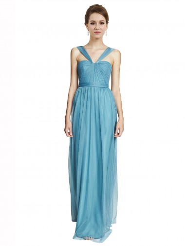 Long Sky Blue Sleeveless A-Line Bridesmaid Dress Birmingham