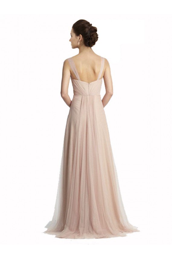 Long Nude Sleeveless A-Line Tulle Bridesmaid Evening Dress Birmingham
