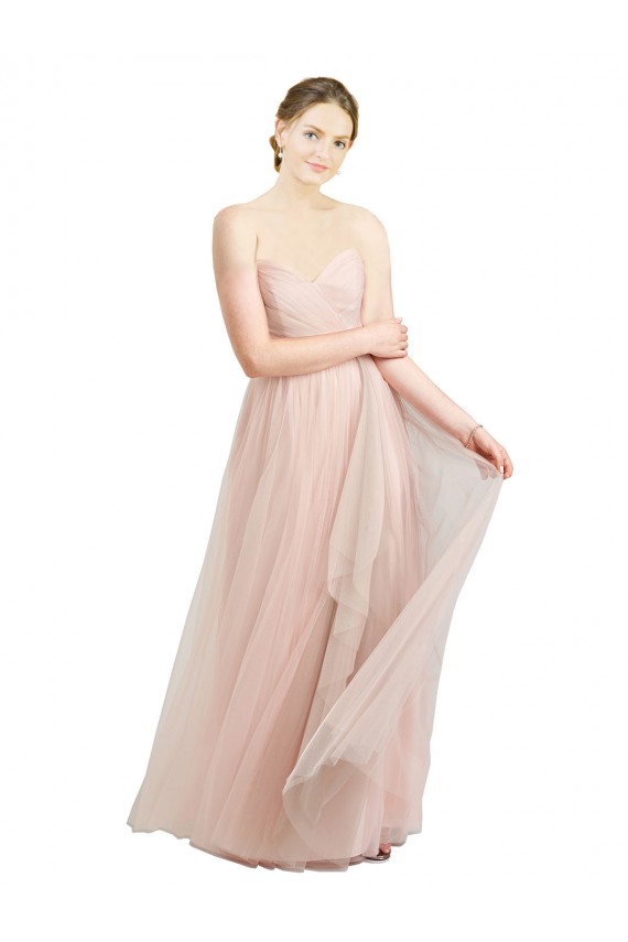 Long Pink Sleeveless A-Line Tulle Bridesmaid Dress / Evening Dress Birmingham