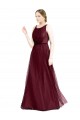 Long Burgundy Sleeveless A-Line Keyhole Back Semi Formal Evening Dress / Bridesmaid Dress Birmingham