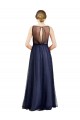 Long Burgundy Sleeveless A-Line Keyhole Back Semi Formal Evening Dress / Bridesmaid Dress Birmingham