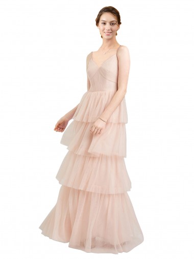 Long Pink Sleeveless A-Line Semi Formal Evening Dress / Bridesmaid Dress Birmingham