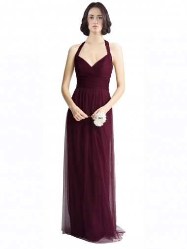 Long Red Sleeveless A-Line Keyhole Back Bridesmaid Dress / Evening Dress Birmingham