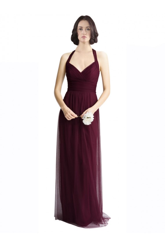 Long Red Sleeveless A-Line Keyhole Back Bridesmaid Dress / Evening Dress Birmingham