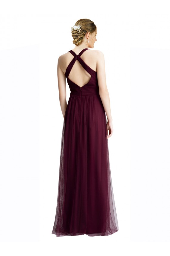 Long Red Sleeveless A-Line Keyhole Back Bridesmaid Dress / Evening Dress Birmingham