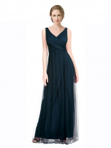 Long Blue Sleeveless A-Line Bridesmaid Dress Birmingham