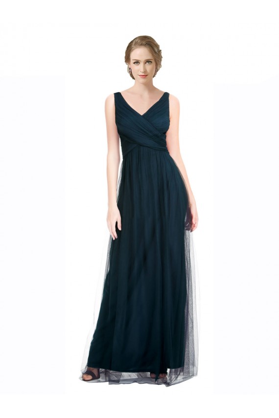 Long Blue Sleeveless A-Line Bridesmaid Dress Birmingham