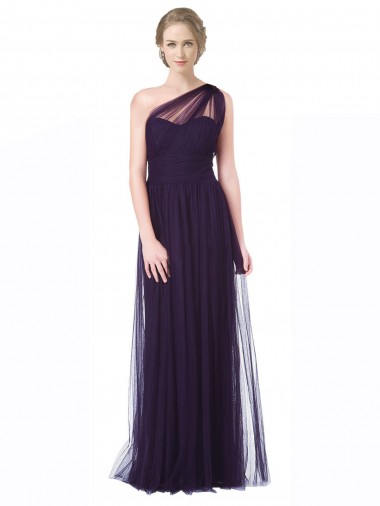 Long Plum Sleeveless A-Line Bridesmaid Dress Birmingham