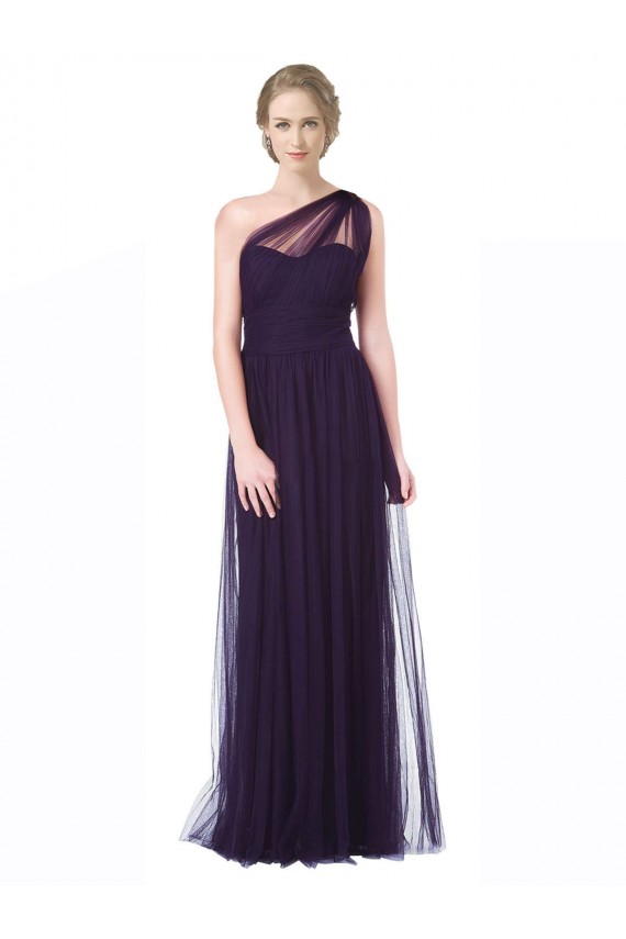 Long Plum Sleeveless A-Line Bridesmaid Dress Birmingham