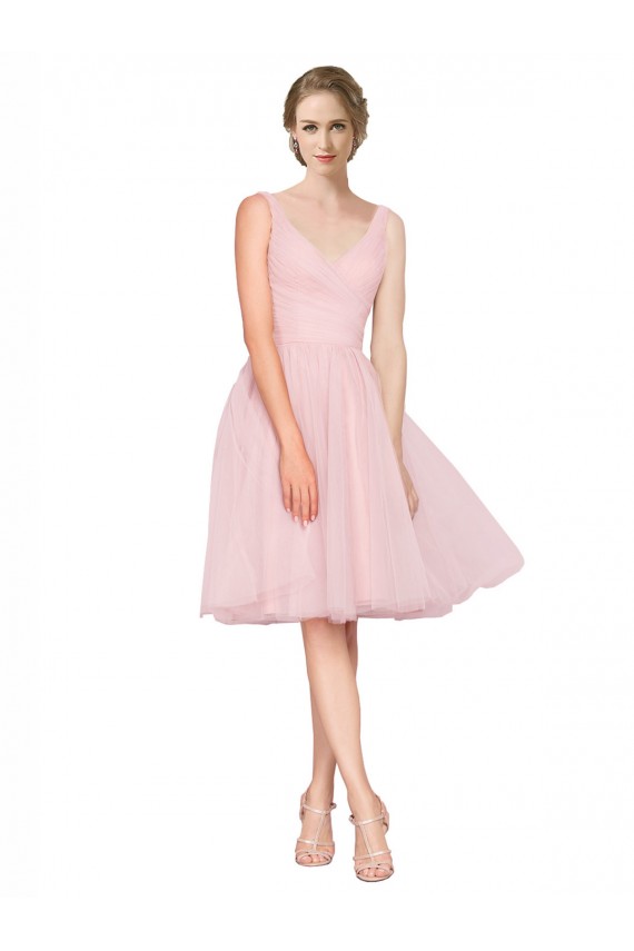 Knee Length Pink Sleeveless A-Line Bridesmaid Gown Birmingham