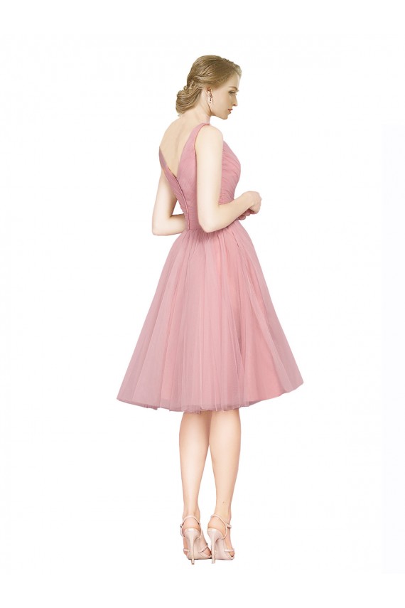 Knee Length Pink Sleeveless A-Line Bridesmaid Gown Birmingham