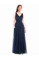 Long Dark Navy Sleeveless Sheath V-Back Bridesmaid Dress Birmingham