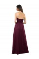 Long Burgundy Sleeveless A-Line Low Back Bridesmaid Dress Birmingham